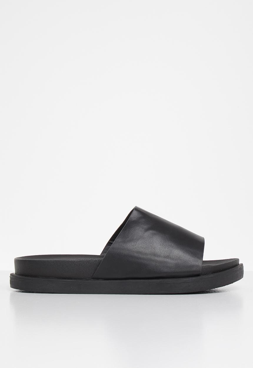 Jada - Faux leather slide - black