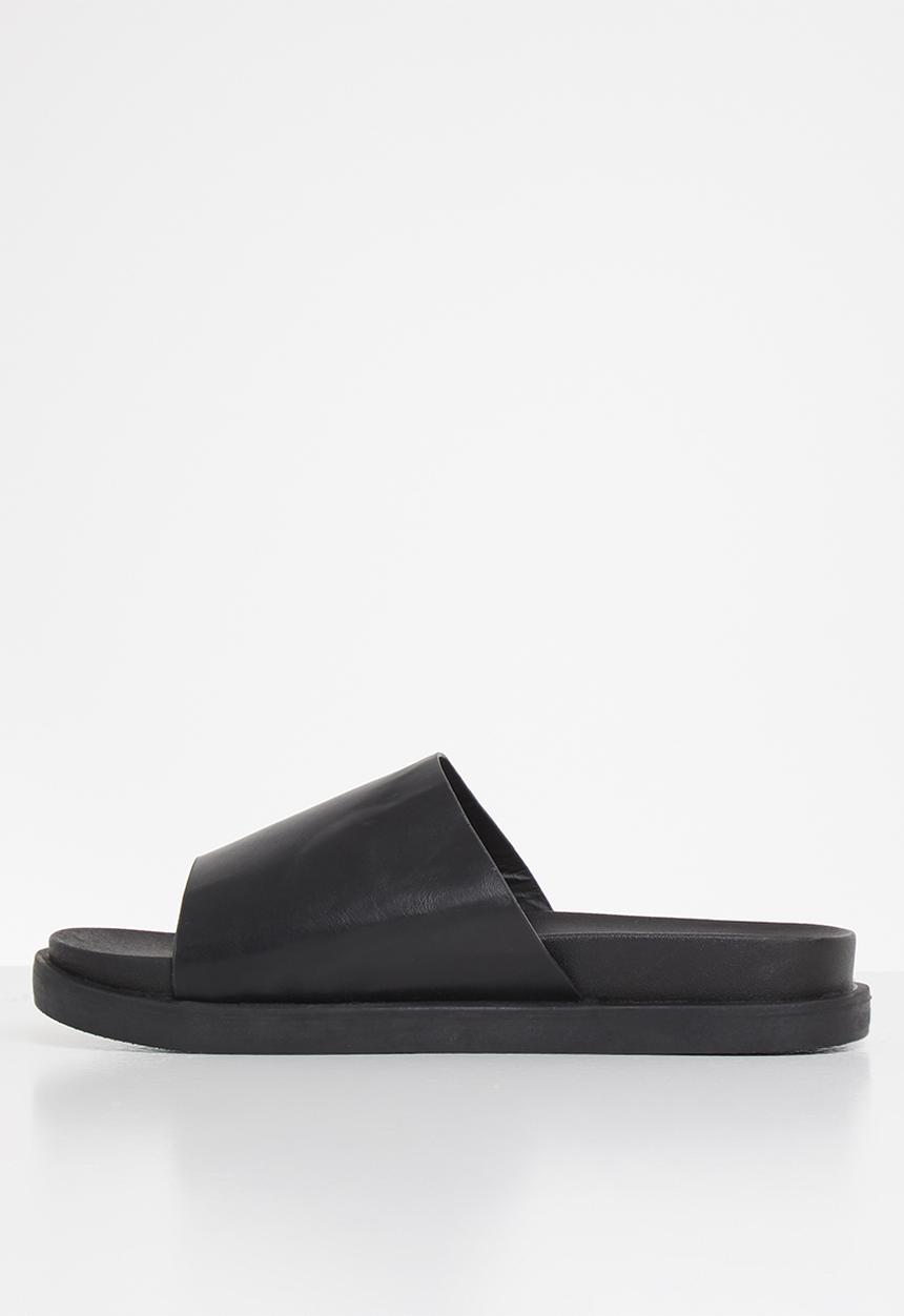 Jada - Faux leather slide - black