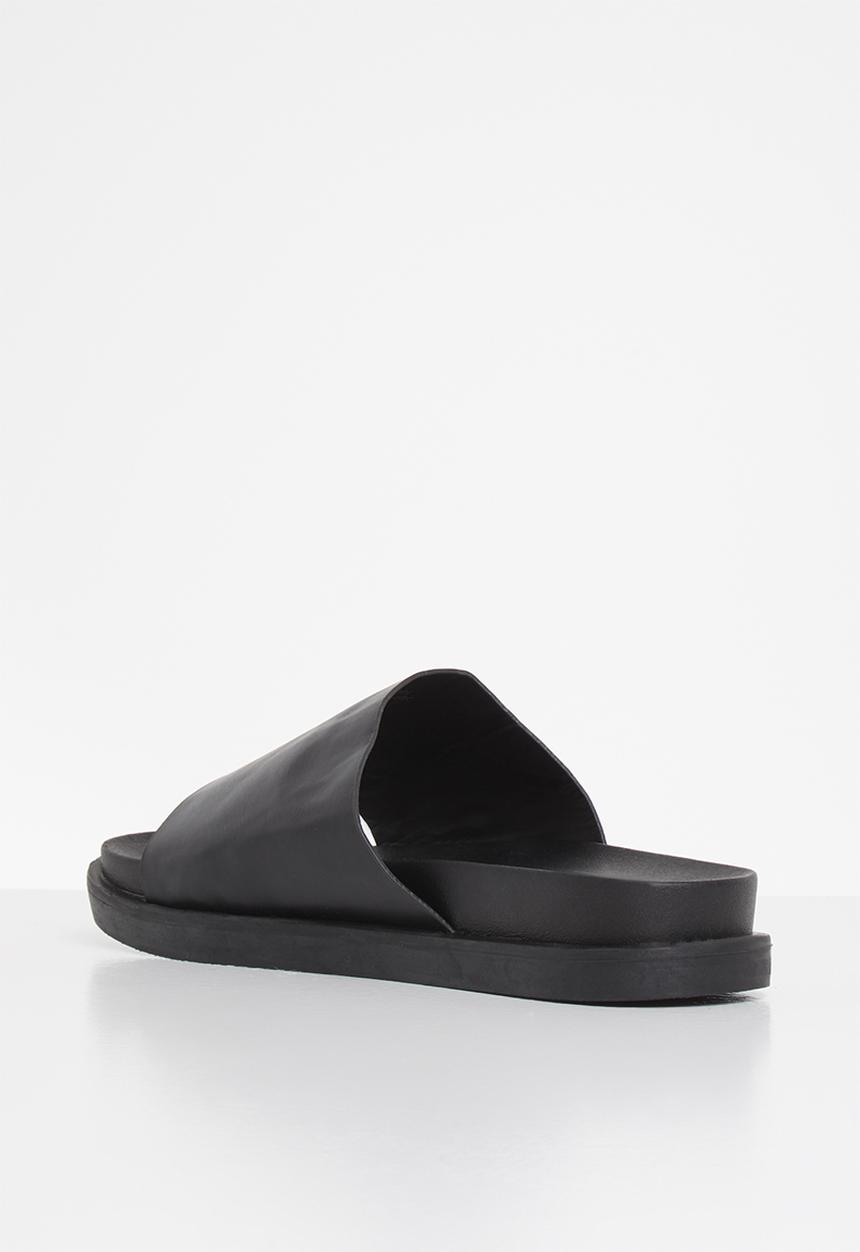 Jada - Faux leather slide - black