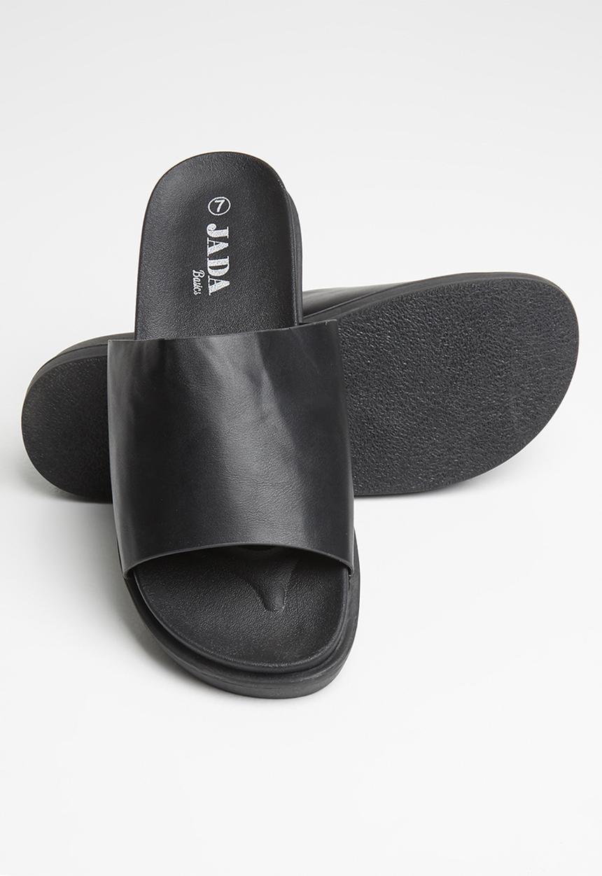 Jada - Faux leather slide - black