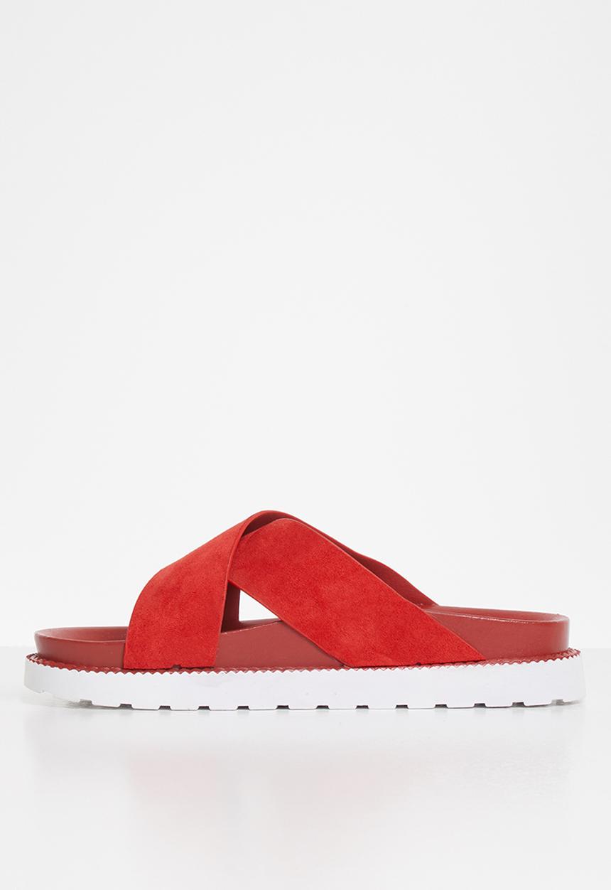 Jada - Cross strap slide - dark red