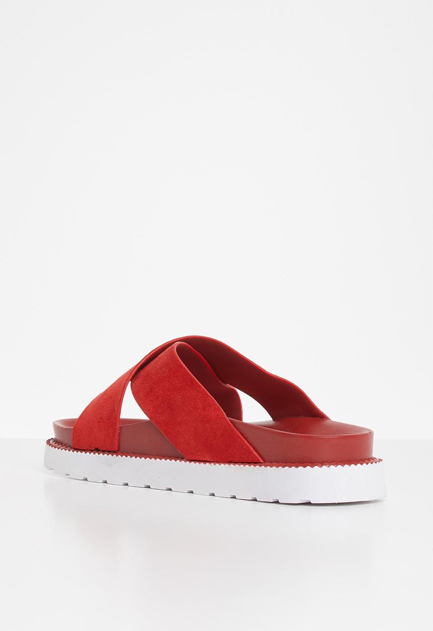 Jada - Cross strap slide - dark red