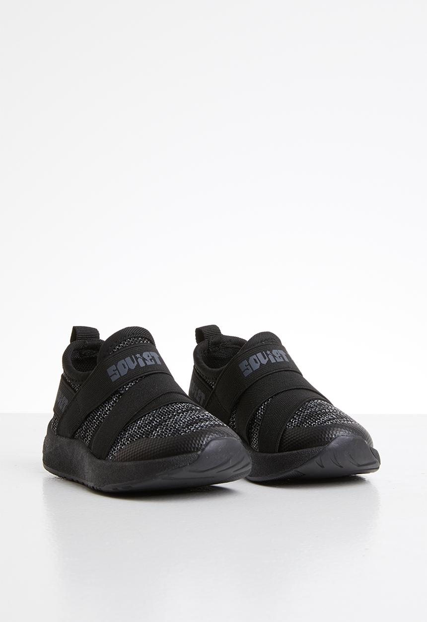 SOVIET - Oliver low cut slip on - black mono
