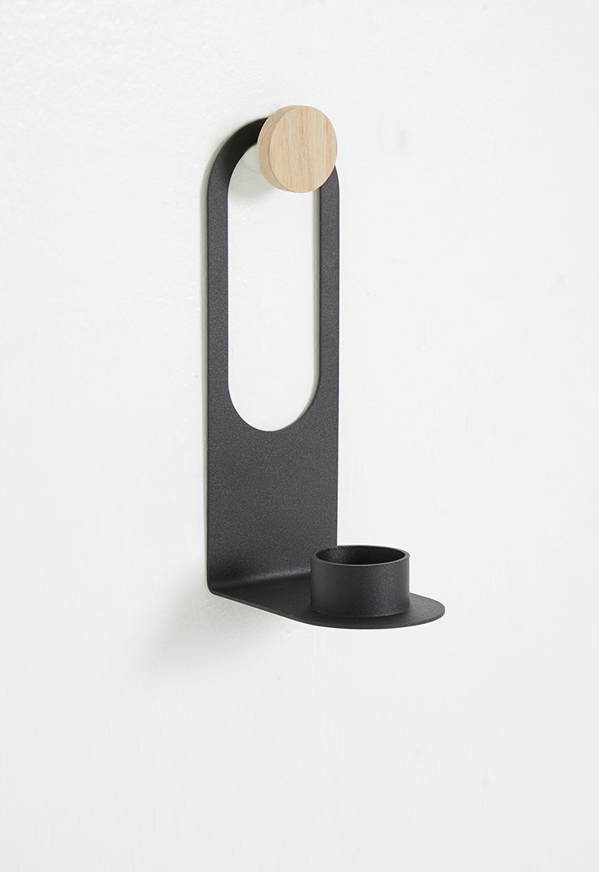 Emerging Creatives - Wall mounted candle holder - black