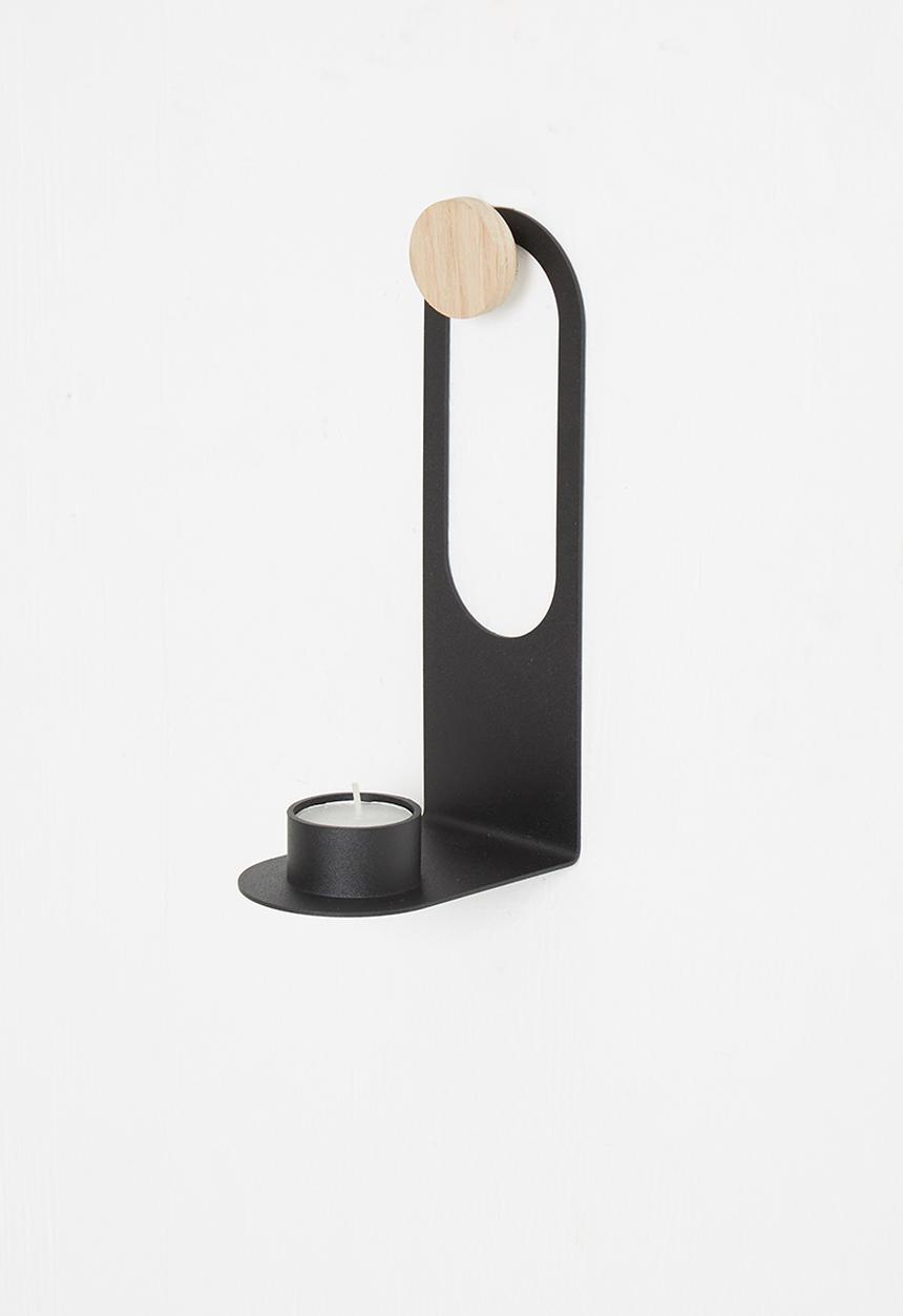 Emerging Creatives - Wall mounted candle holder - black