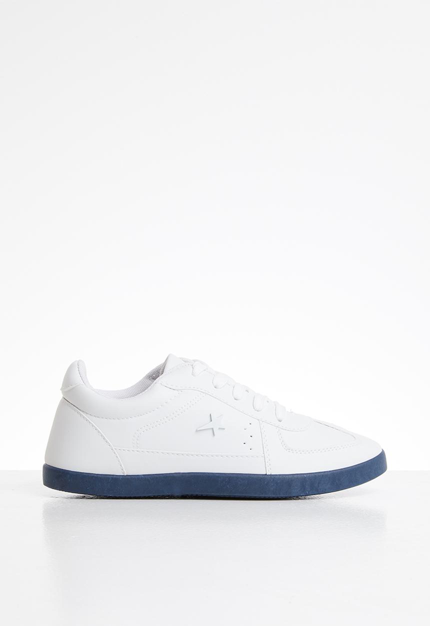 SOVIET - Y cecil pu lace up - white/navy