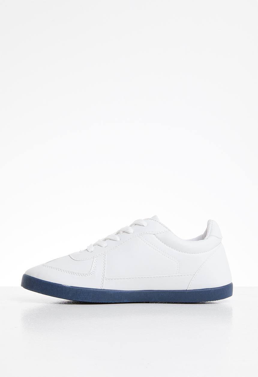 SOVIET - Y cecil pu lace up - white/navy
