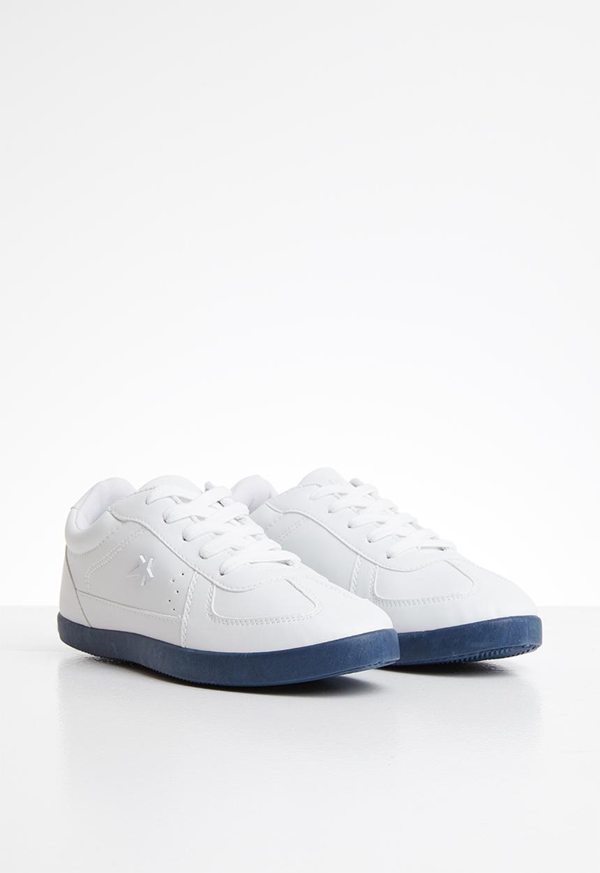 SOVIET - Y cecil pu lace up - white/navy