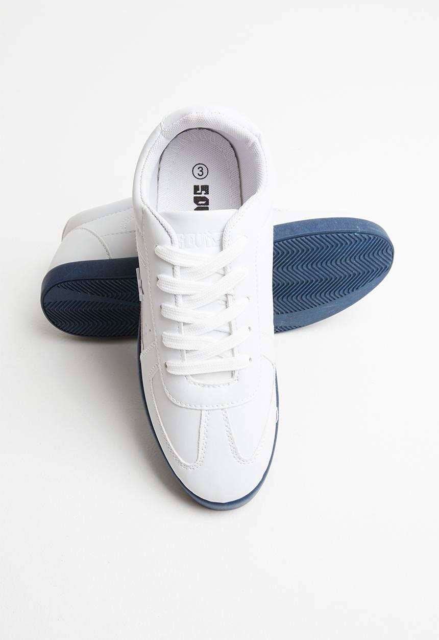 SOVIET - Y cecil pu lace up - white/navy