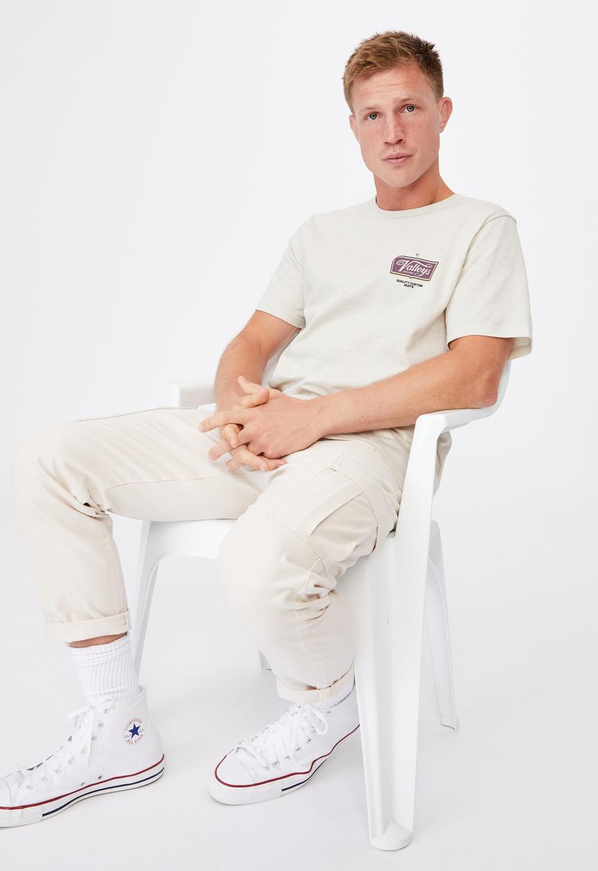 Cotton On - T-bar moto T-shirt - neutral 