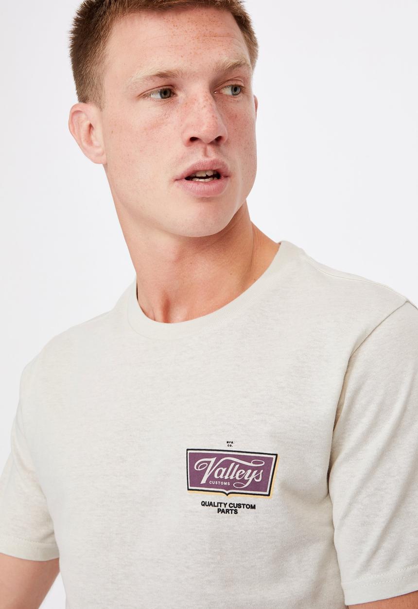 Cotton On - T-bar moto T-shirt - neutral 