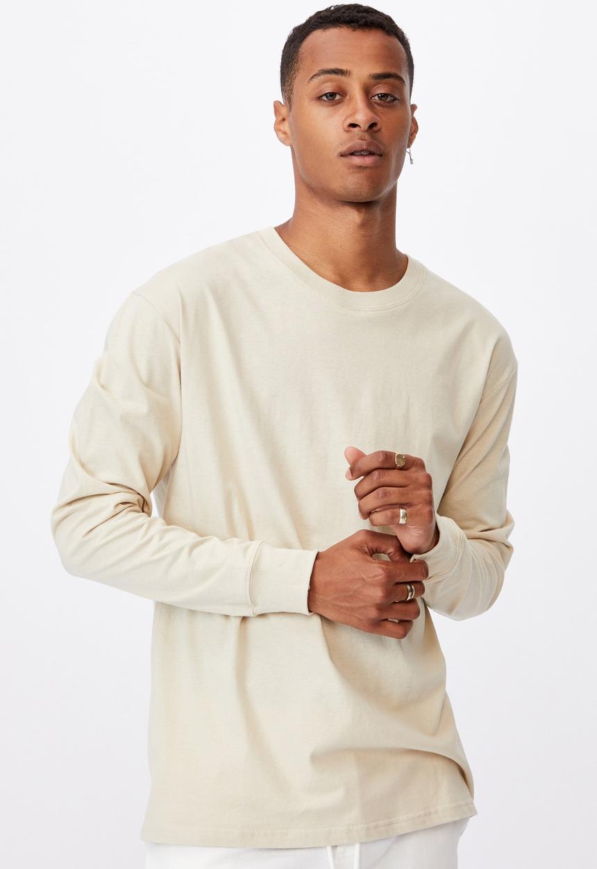 Cotton On - Tbar long sleeve T-shirt - pale sand