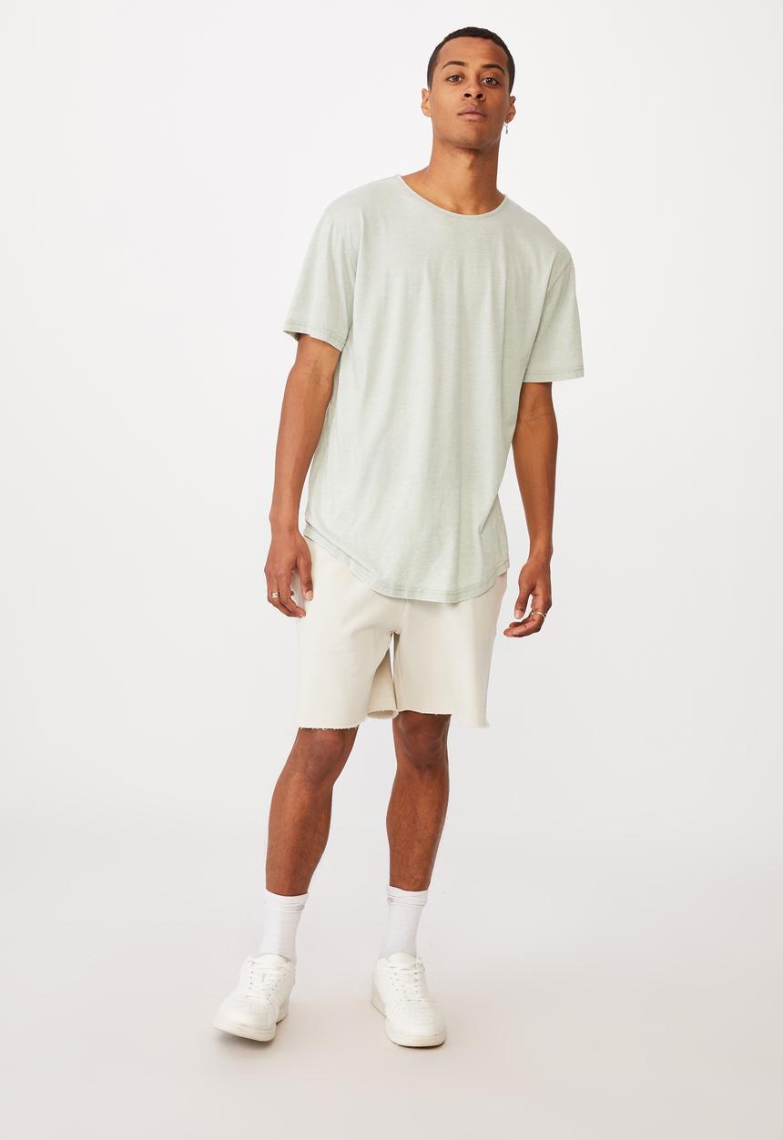 Cotton On - Longline scoop burnout T-shirt - pistachio