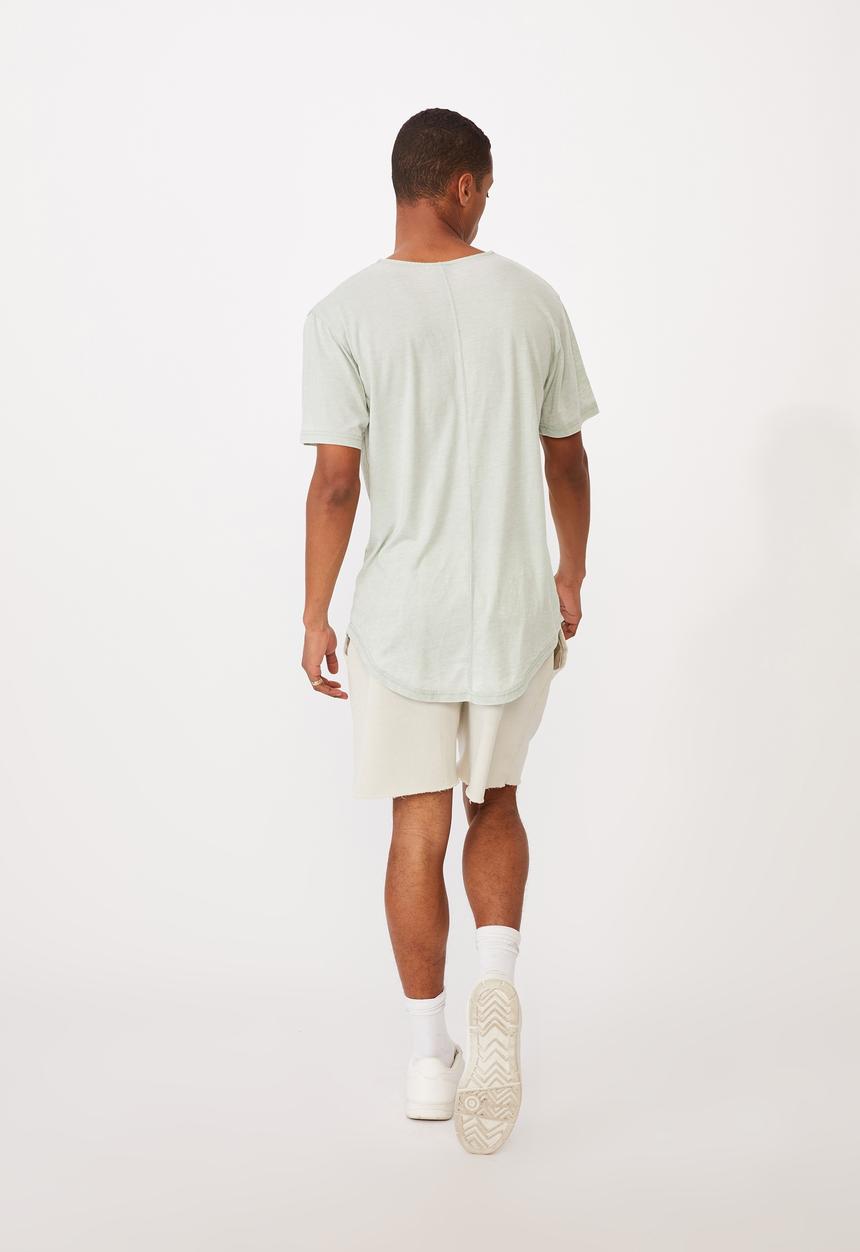 Cotton On - Longline scoop burnout T-shirt - pistachio