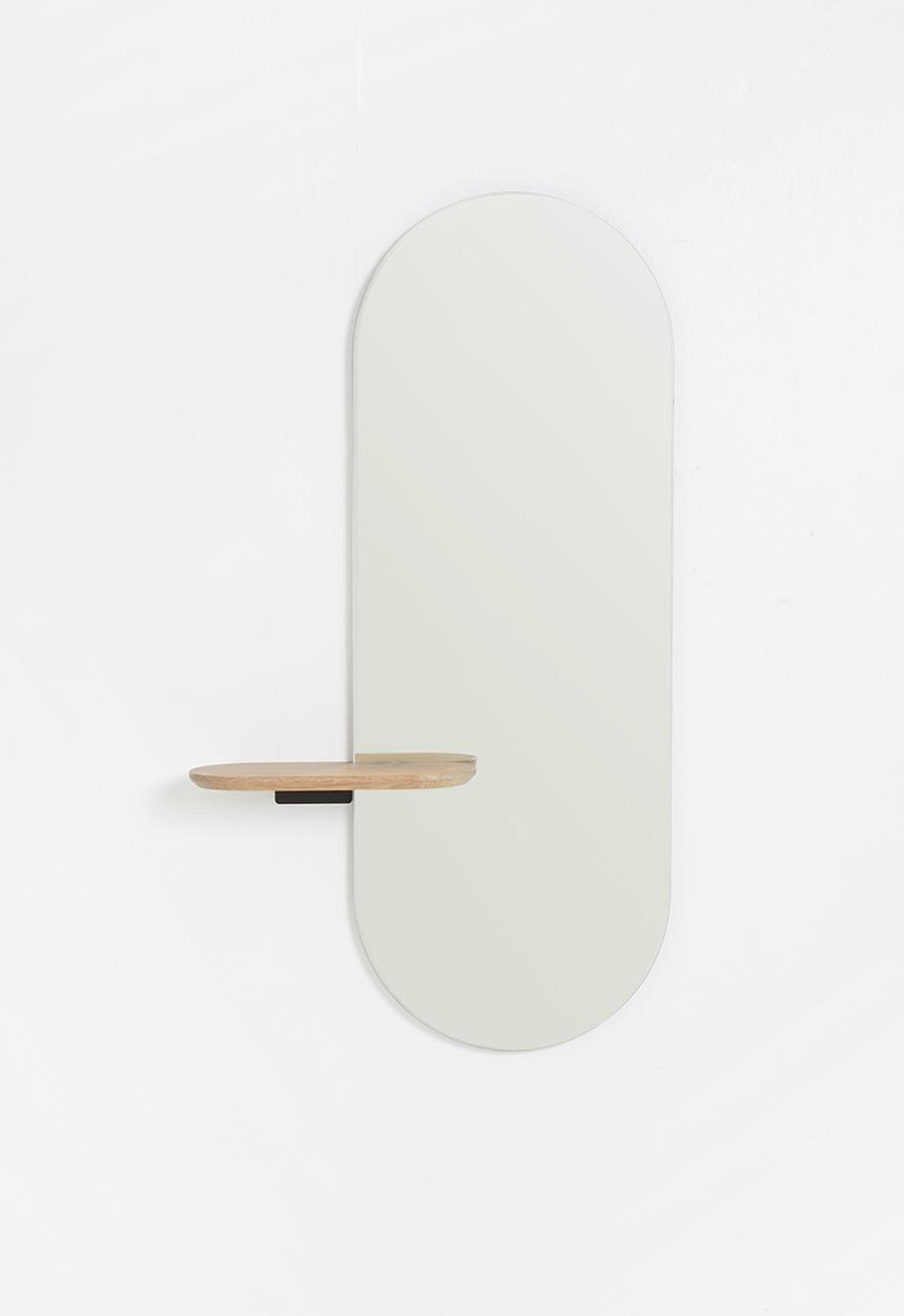 Emerging Creatives - Luna pill mirror with shelf - black