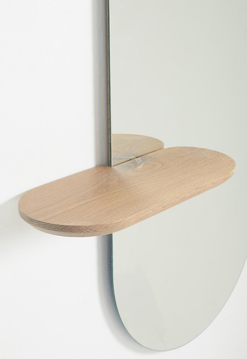 Emerging Creatives - Luna pill mirror with shelf - black