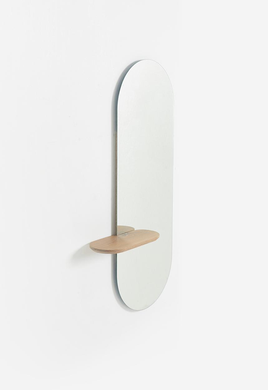 Emerging Creatives - Luna pill mirror with shelf - black