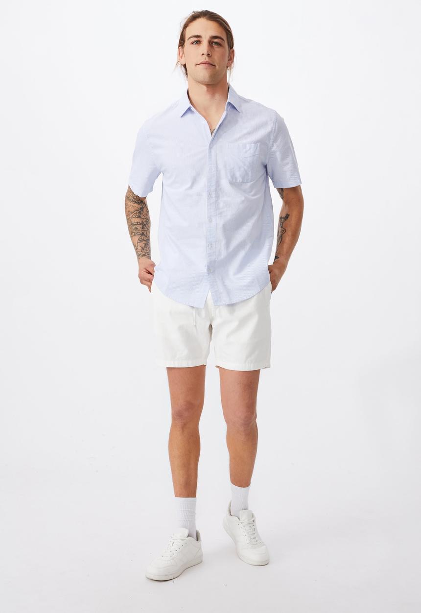 Cotton On - Vintage prep short sleeve shirt - blue & white 