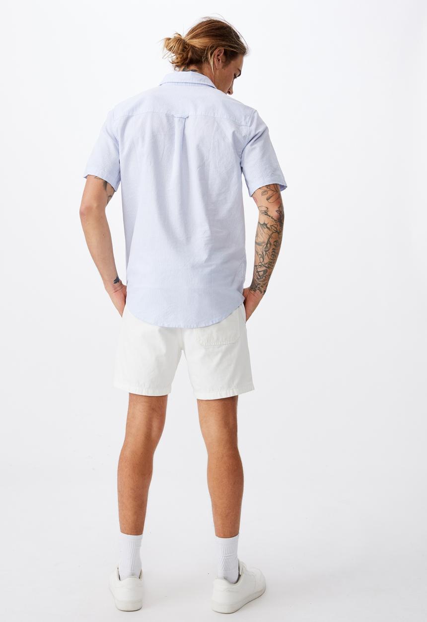 Cotton On - Vintage prep short sleeve shirt - blue & white 
