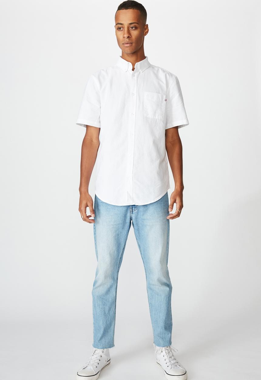 Cotton On - Vintage prep short sleeve shirt - white
