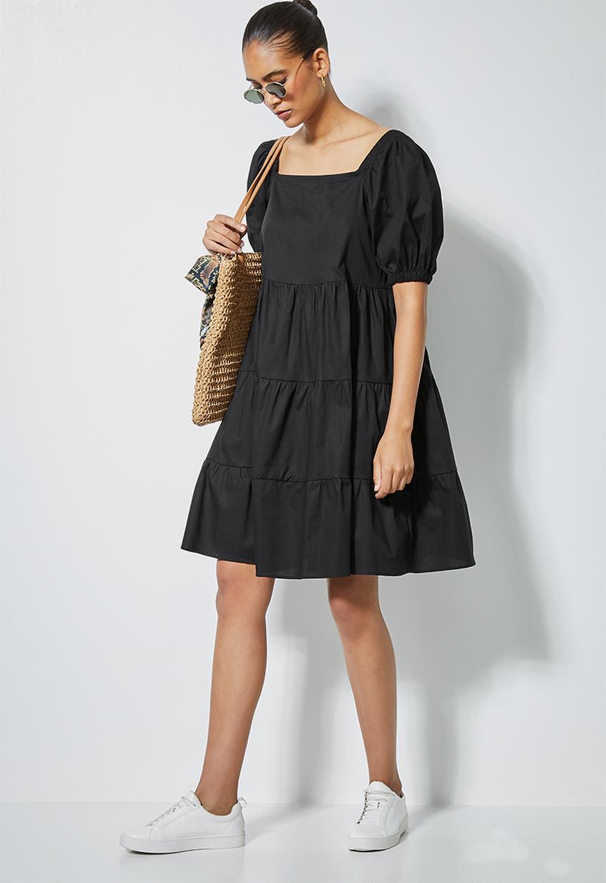 Superbalist - Tiered dress mini - black