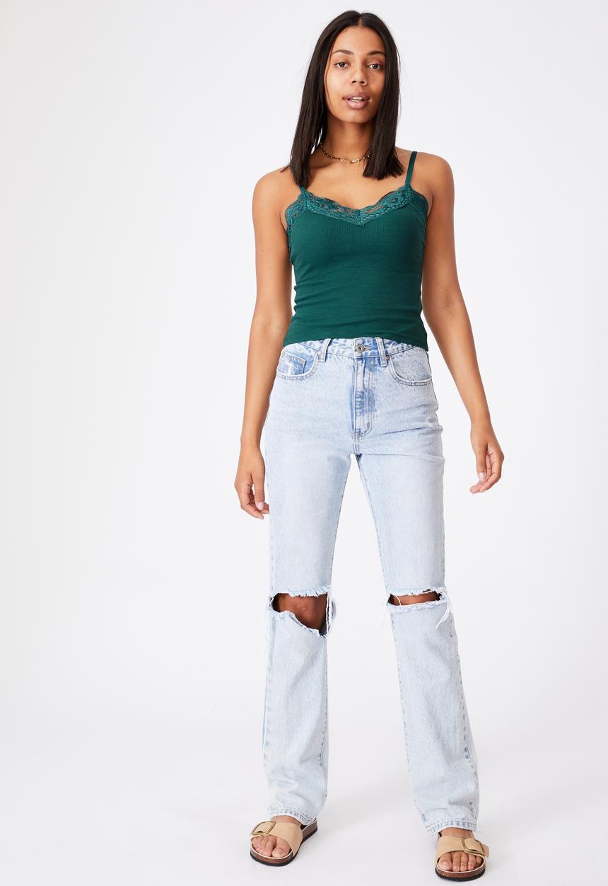 Cotton On - Loui lace cami - winter green