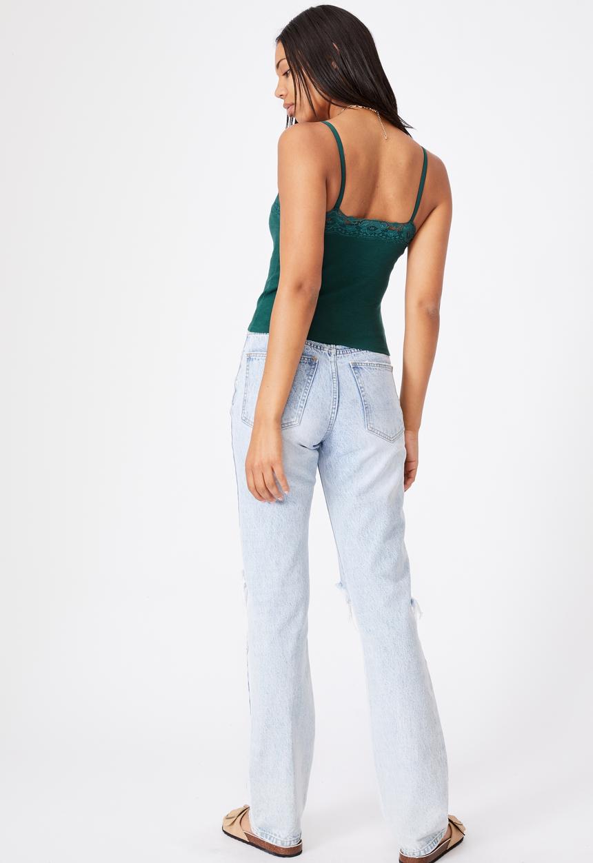 Cotton On - Loui lace cami - winter green