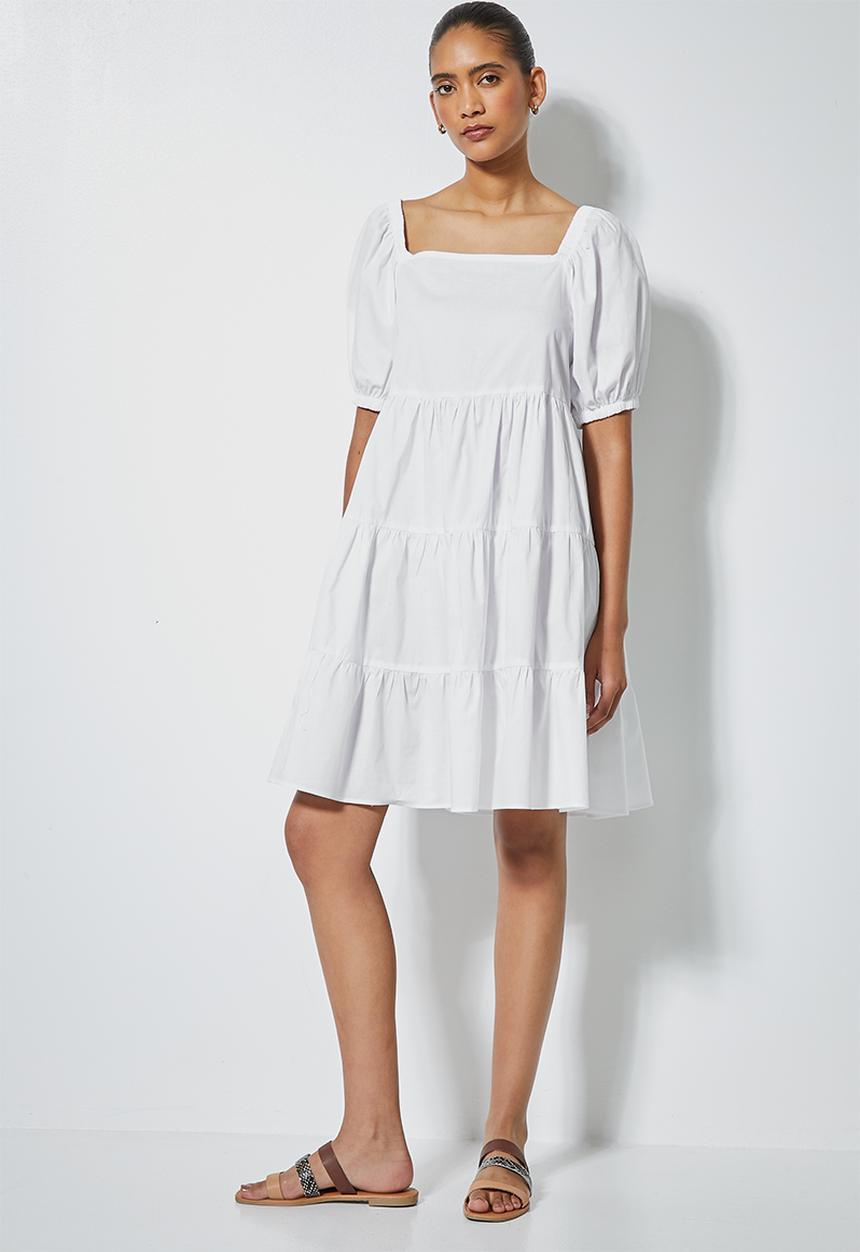 Superbalist - Tiered dress mini - white
