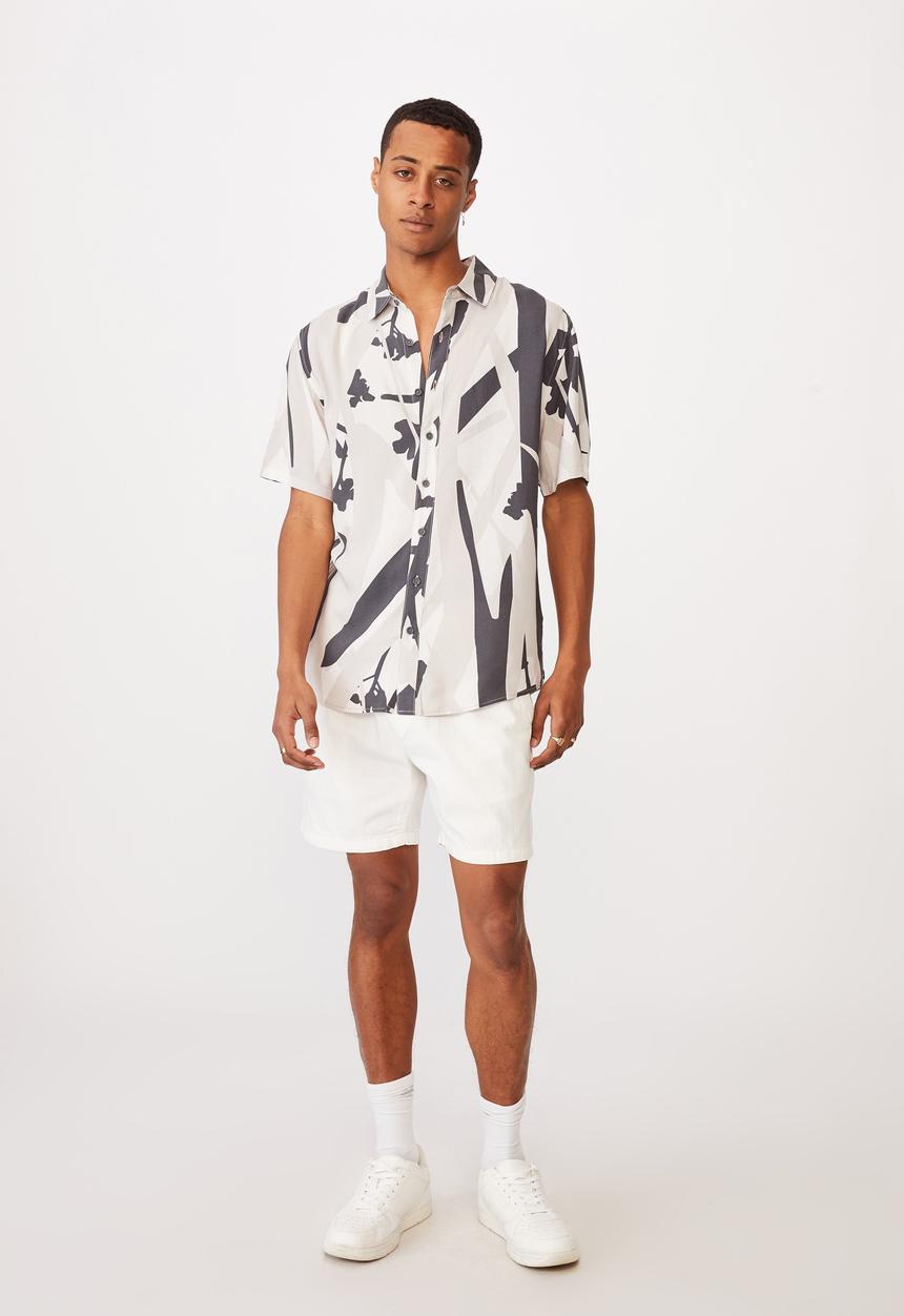 Cotton On - Short sleeve resort shirt - neutral & grey 
