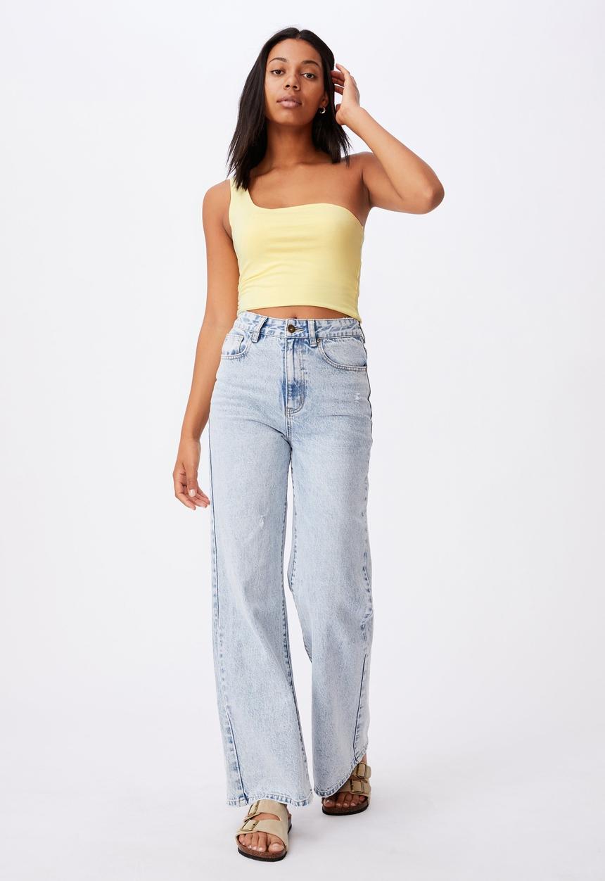 Cotton On - One shoulder sleeveless top - lemon