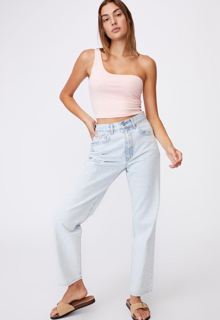Cotton On - One shoulder sleeveless top - sugar pink