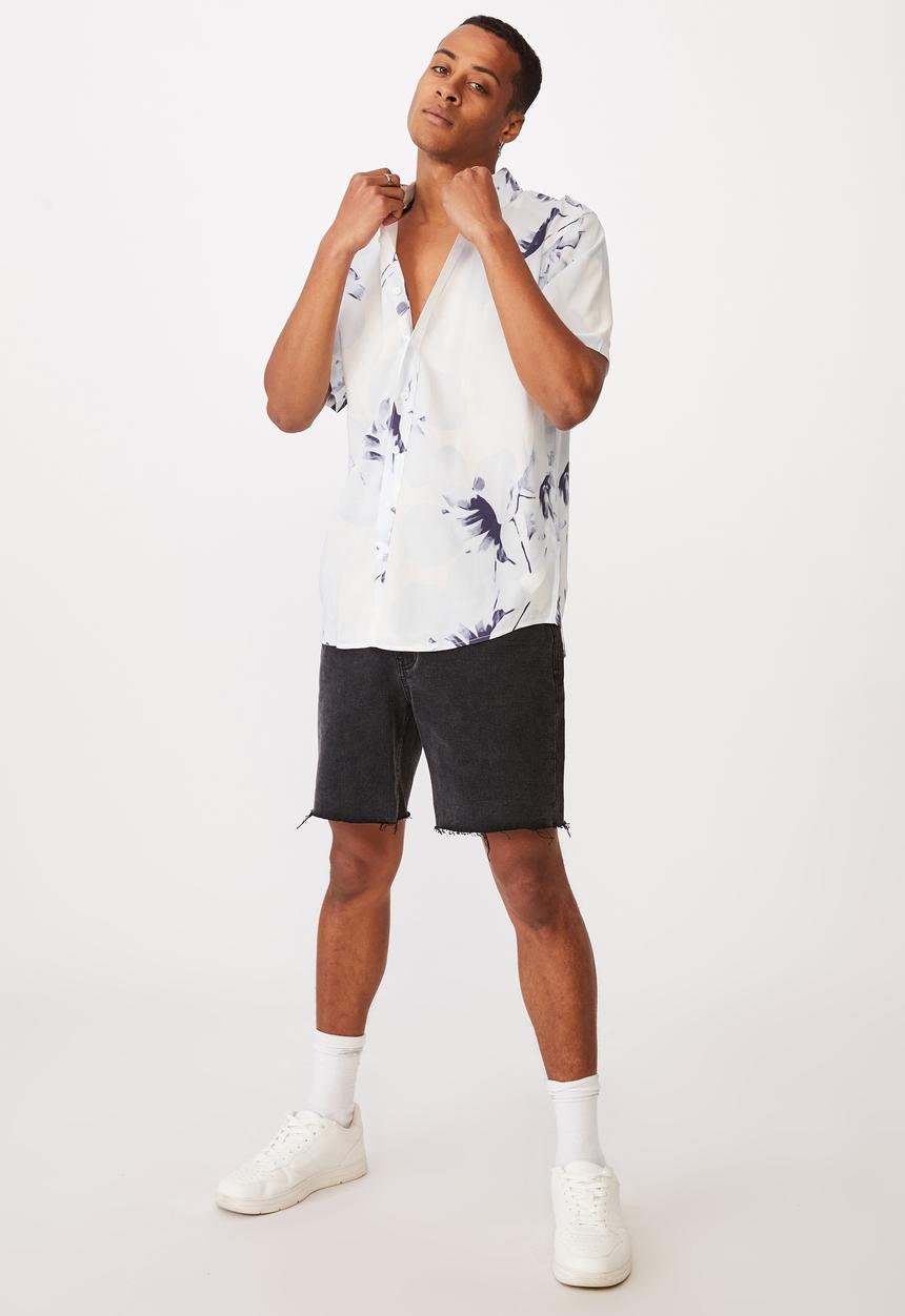 Cotton On - Short sleeve resort shirt - white & blue 