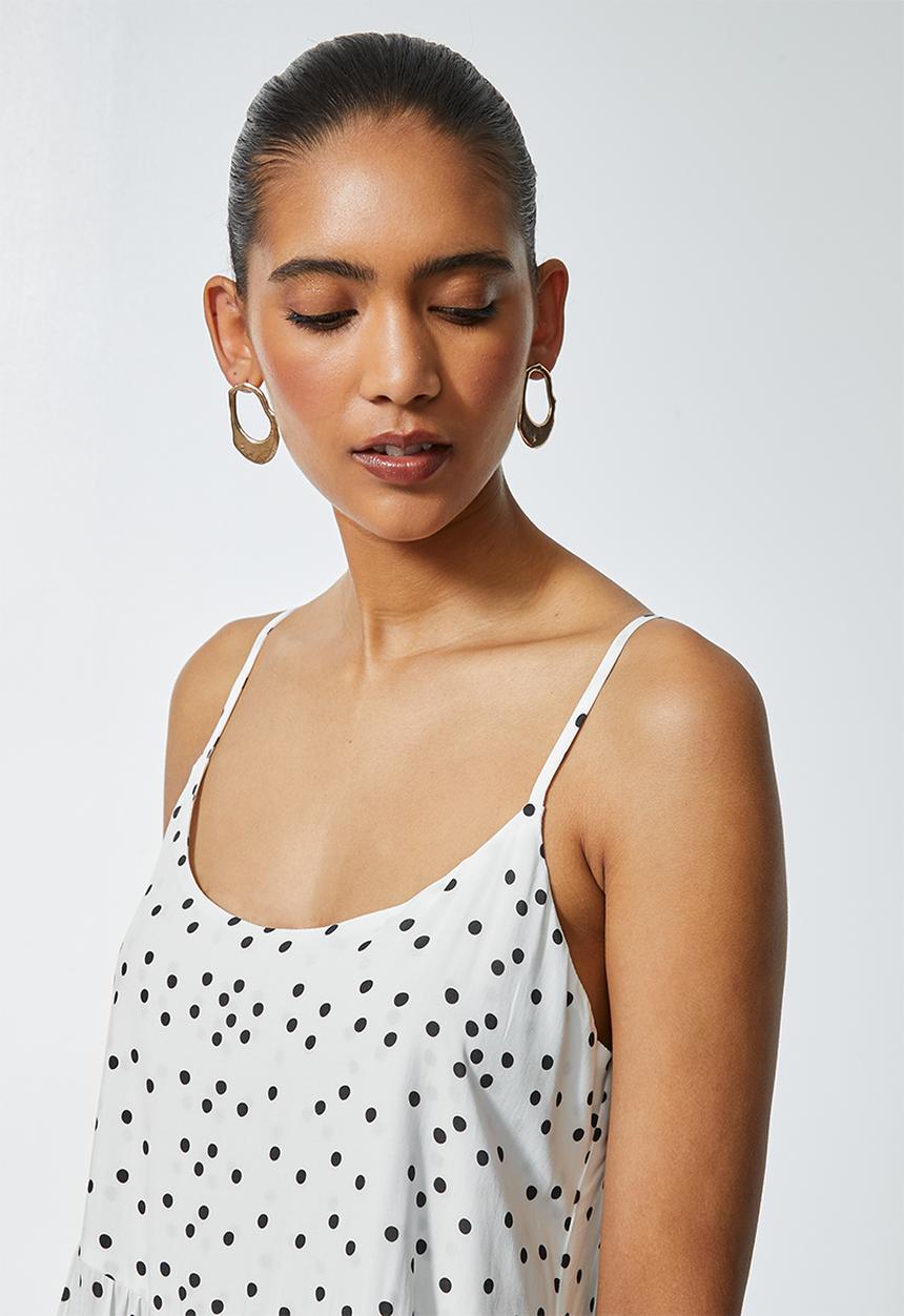 Superbalist - Tiered strappy midi - white & black