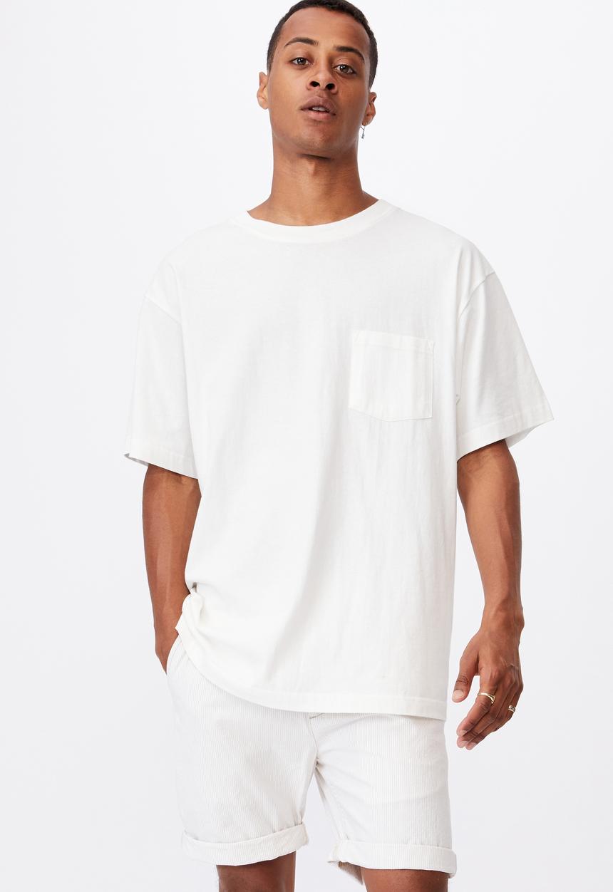 Cotton On - Washed chino short - white 