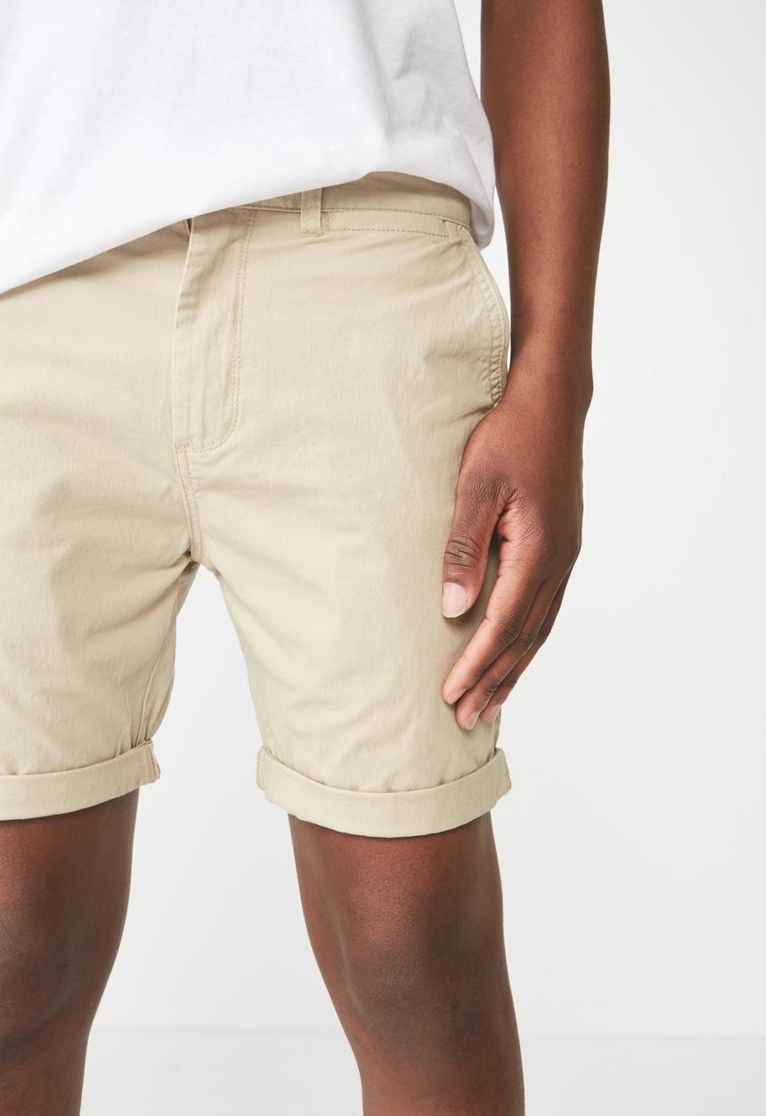 Cotton On - Washed chino short - pigment stone