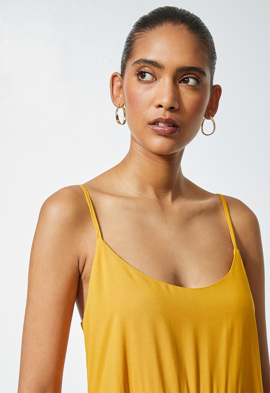 Superbalist - Tiered strappy midi - mustard