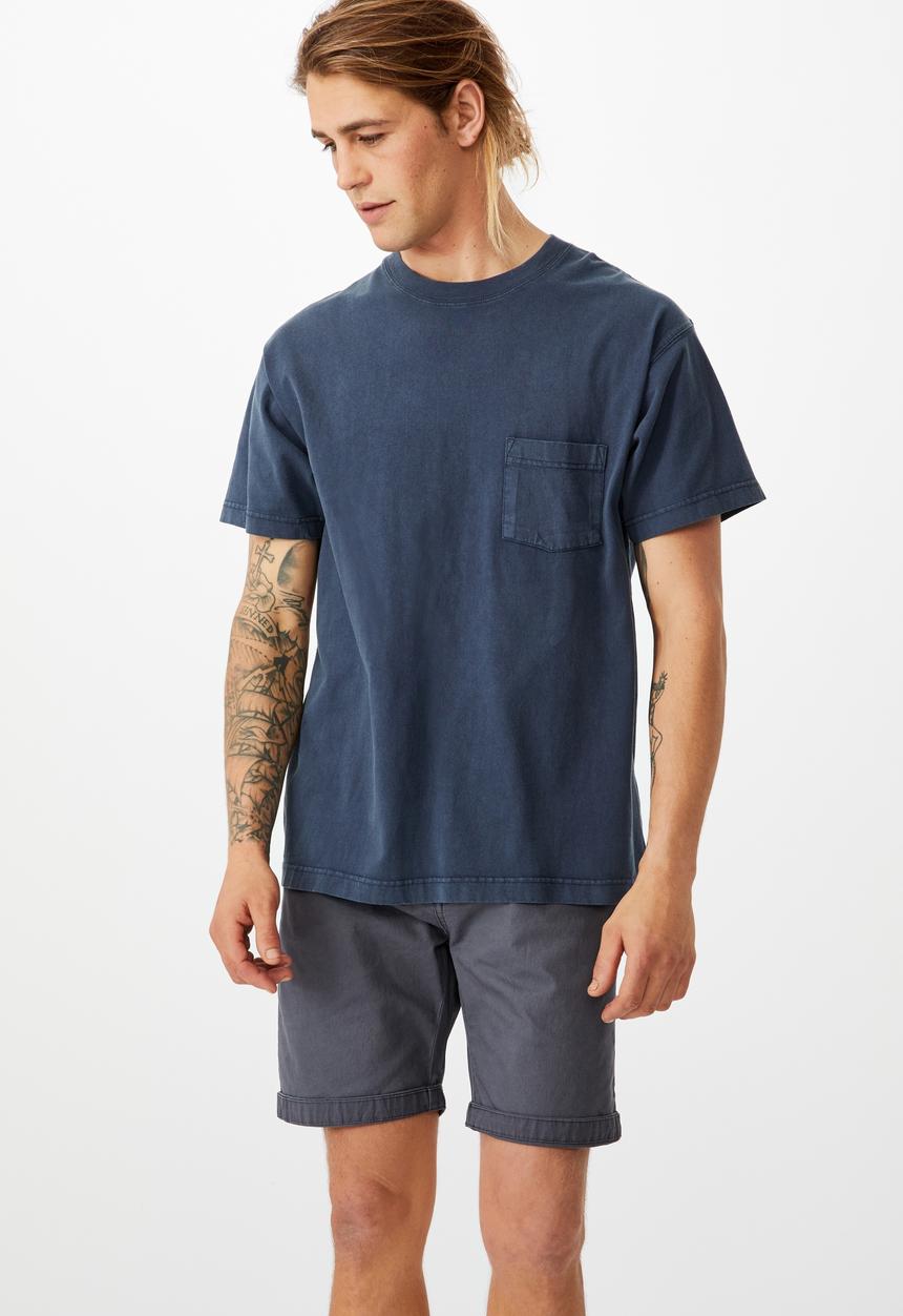 Cotton On - Washed chino short - pigment navy