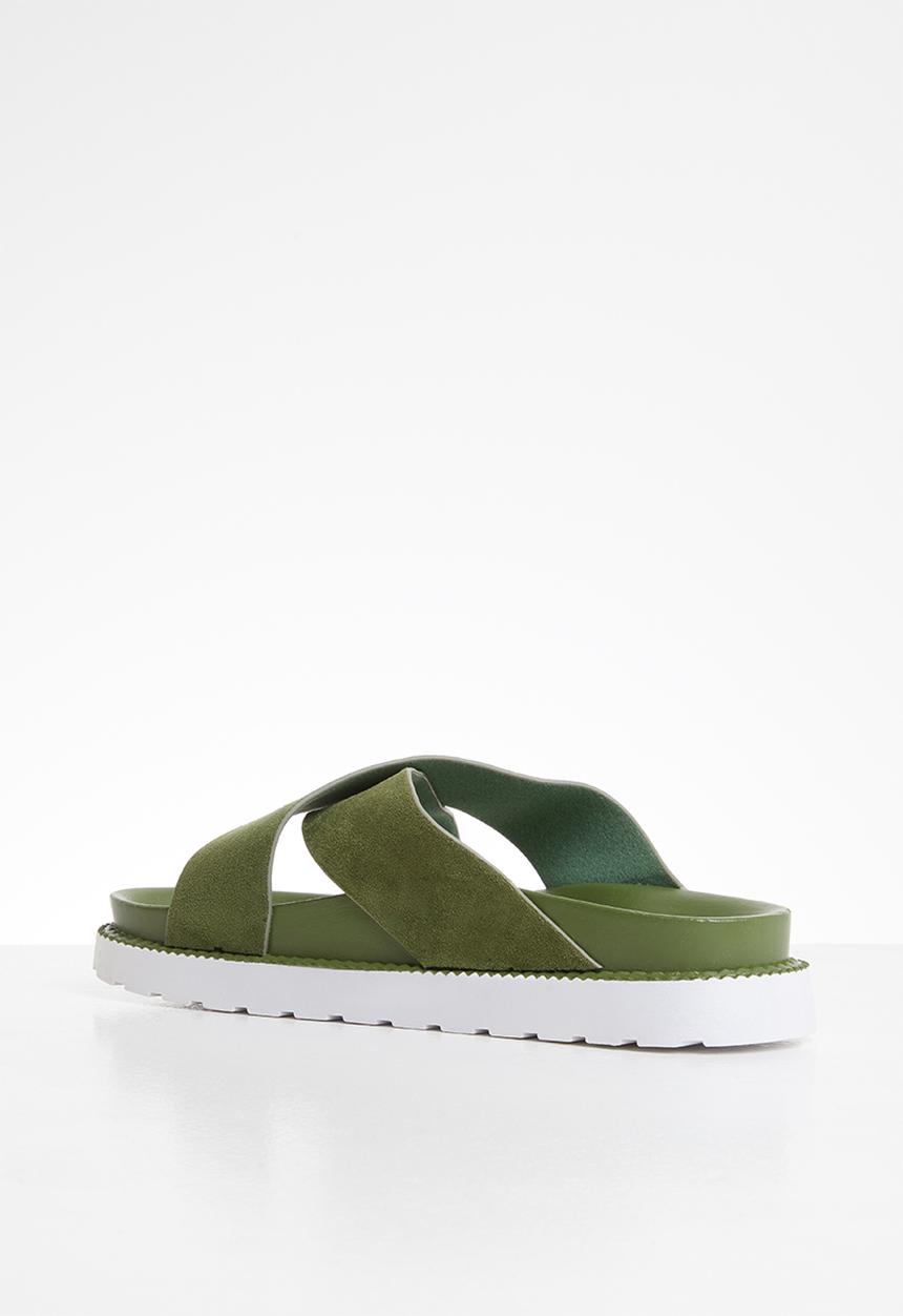 Jada - Cross strap slide - khaki