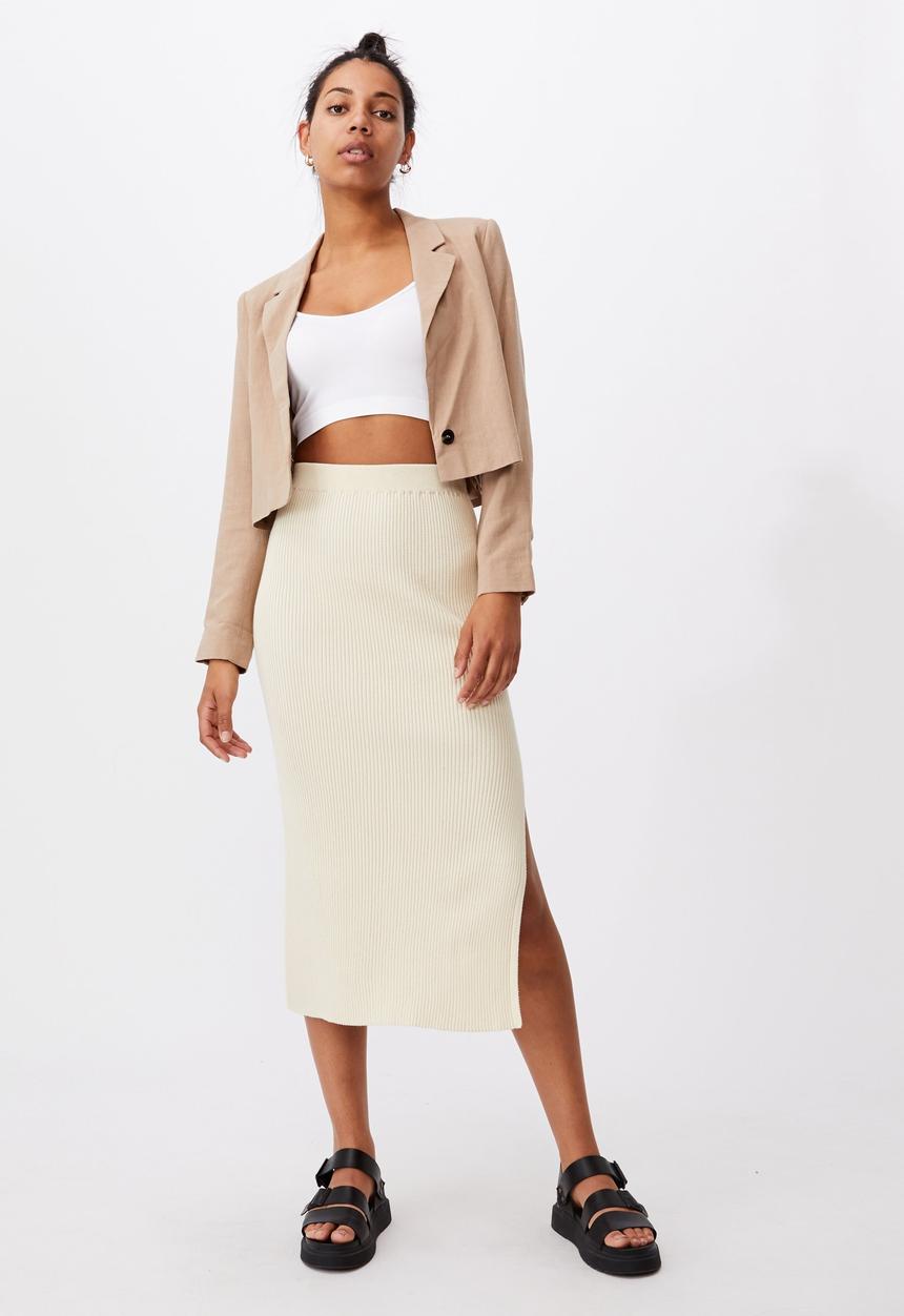 Cotton On - Stella knit midi skirt - coconut