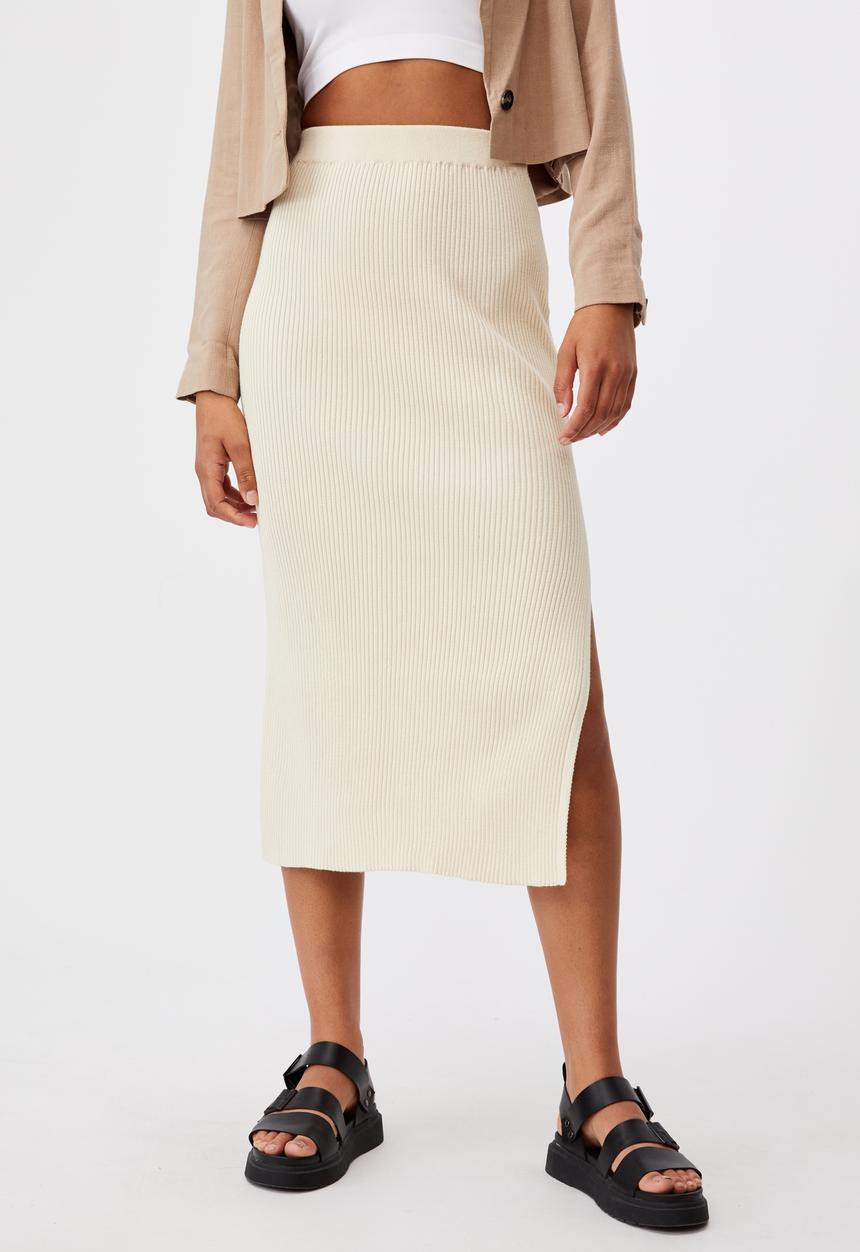 Cotton On - Stella knit midi skirt - coconut