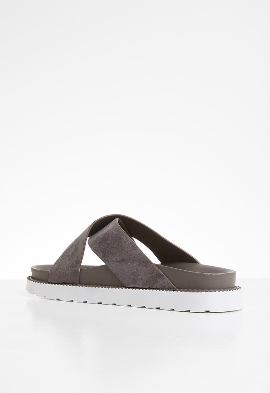 Jada - Cross strap slide - grey