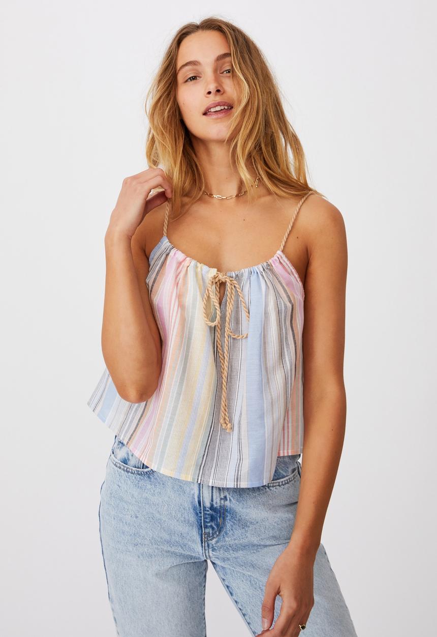Cotton On - Summer vibes relaxed cami - tiana stripe multi