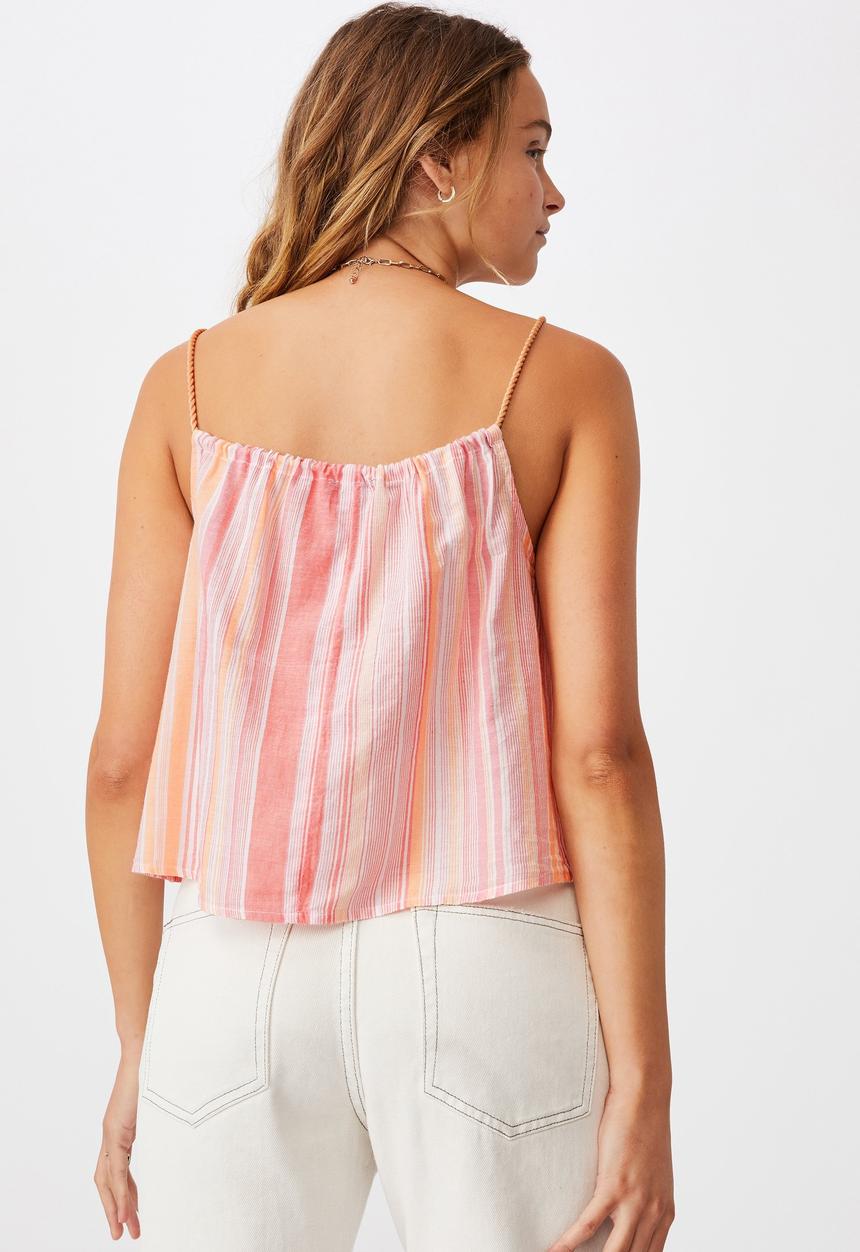 Cotton On - Summer vibes relaxed cami - tiana stripe summer coral
