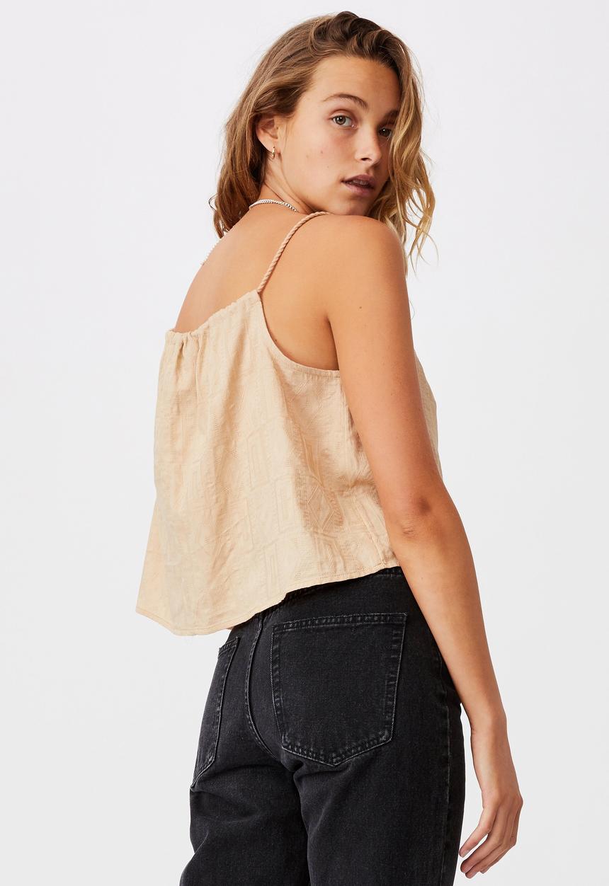 Cotton On - Summer vibes relaxed cami - warm stone