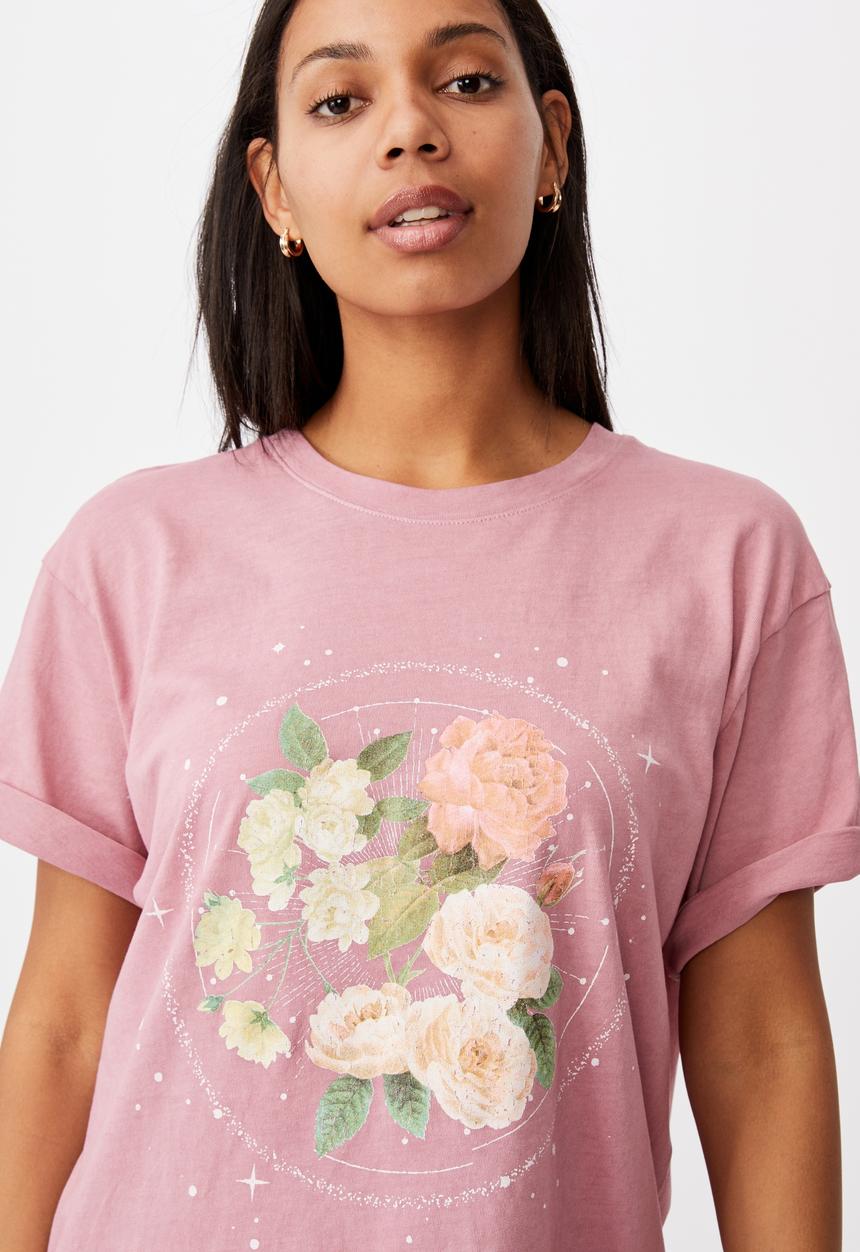 Cotton On - The dad graphic tee - floral space/blush