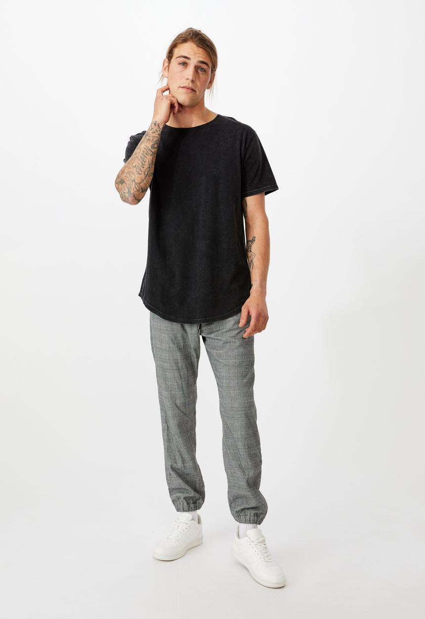 Cotton On - Drake cuffed pant - black & white 