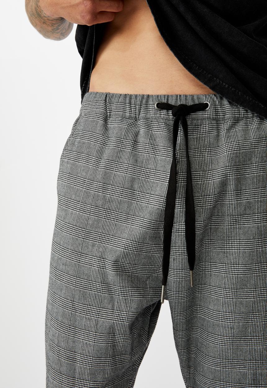 Cotton On - Drake cuffed pant - black & white 
