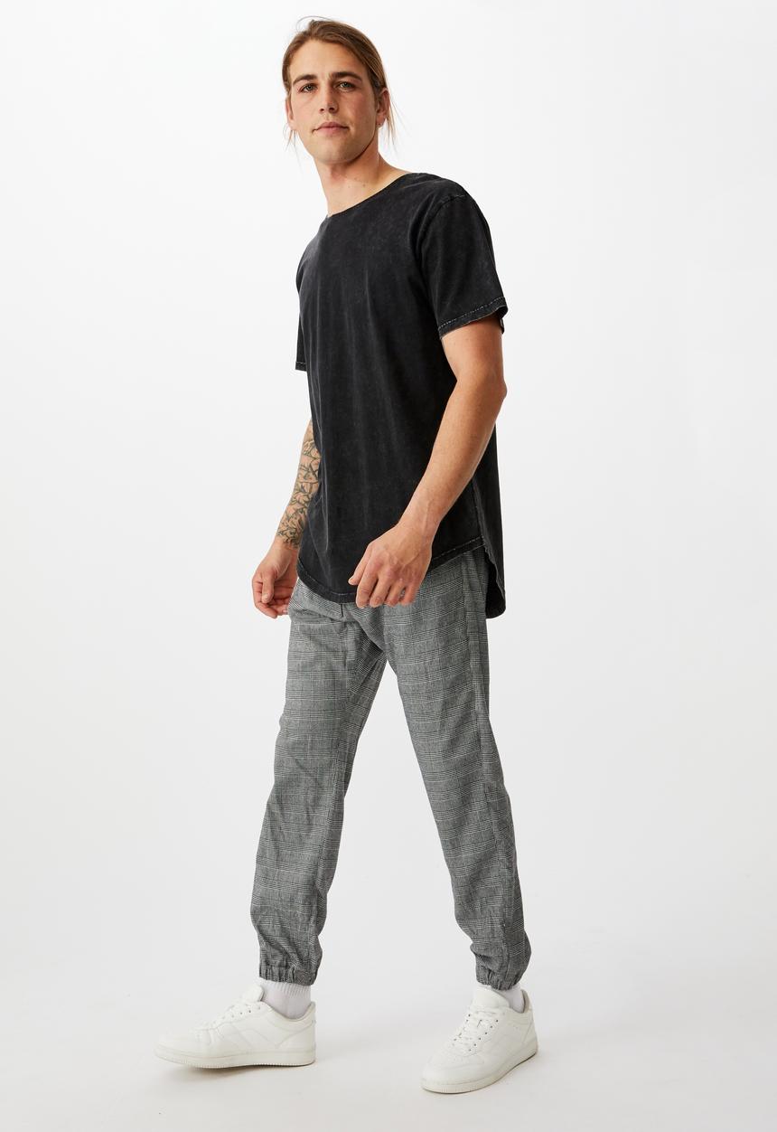 Cotton On - Drake cuffed pant - black & white 