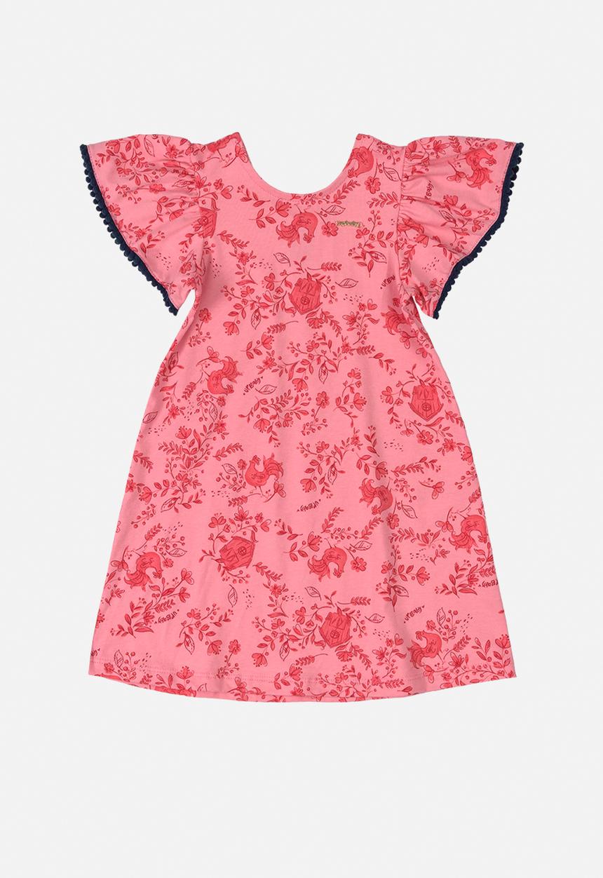 UP Baby - Flutter sleeve floral dress - pink