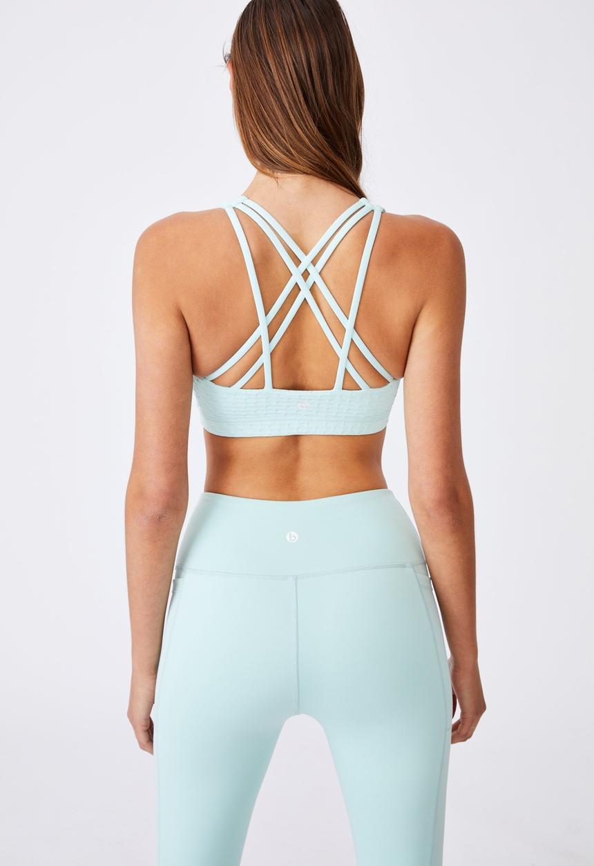 Cotton On - Strappy sports crop - aqua 